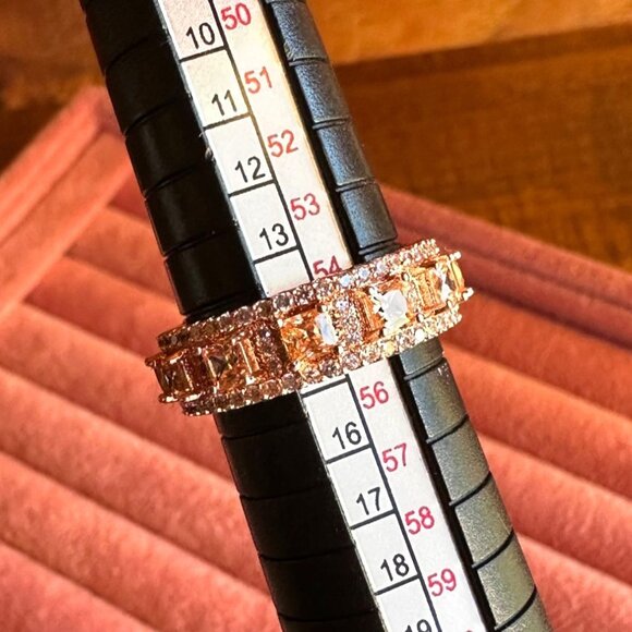 Park Lane Jewelry "Envy" Rose Gold Plated Ring Size 7 W/ Champagne CZ Stones - Picture 9 of 9